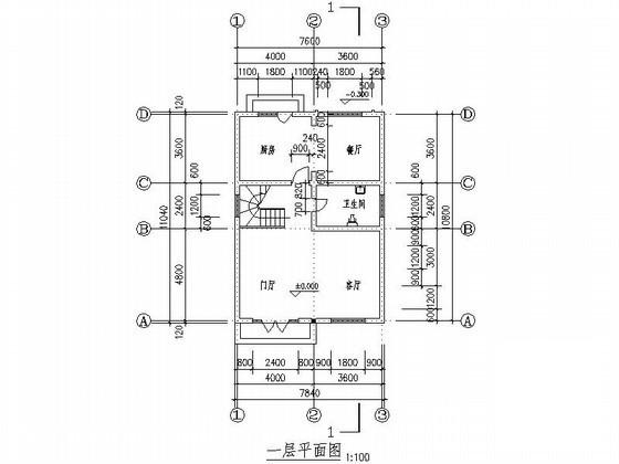 现代风格}简单的3层小康农居建筑CAD图纸（初设图纸） - 2