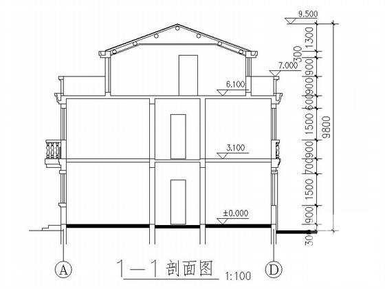 现代风格}简单的3层小康农居建筑CAD图纸（初设图纸） - 3