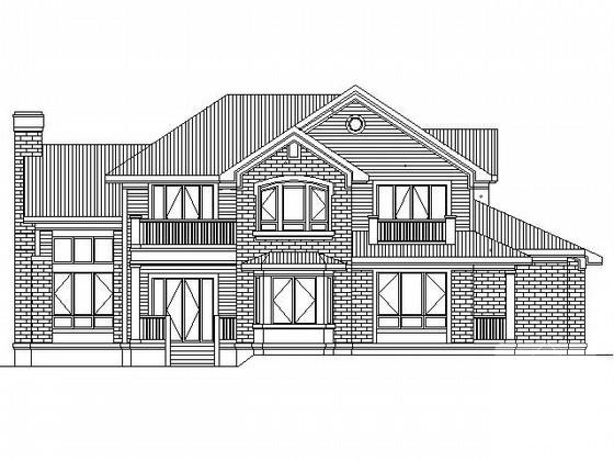 2层独栋别墅建筑方案设计CAD图纸（北入口、285平方米、欧陆风格） - 1