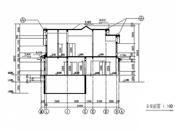 2层独栋别墅建筑方案设计CAD图纸（北入口、285平方米、欧陆风格） - 2