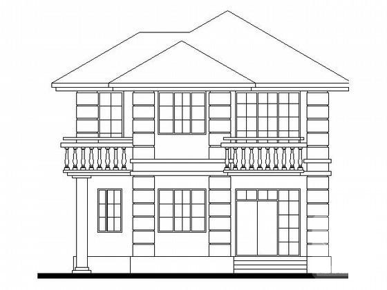 3层度假别墅建筑方案设计CAD图纸（南入口） - 1