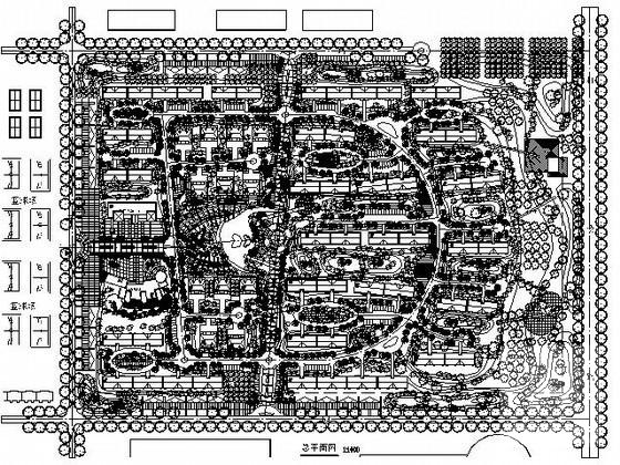 高校教师住宅小区规划总平面 - 1