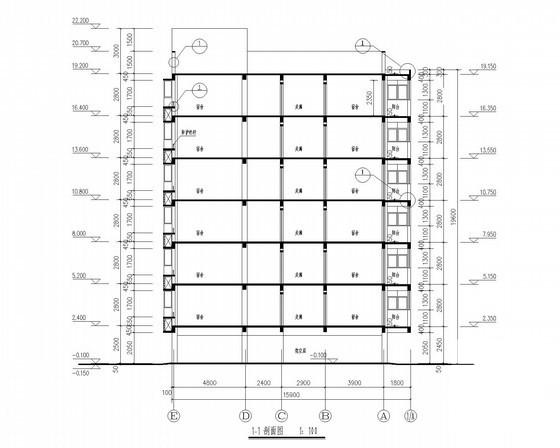 工厂6层宿舍建筑施工CAD图纸（无效果图纸、现代风格） - 1