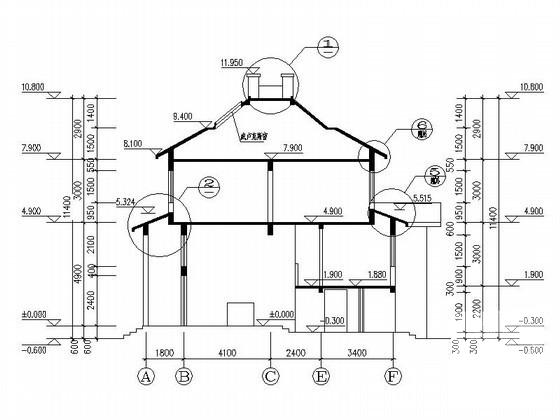 2层坡屋顶独栋别墅建筑施工CAD图纸（254平方米、南入口）欧陆风格 - 1