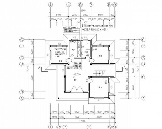 2层独栋住宅楼建筑施工CAD图纸 - 1