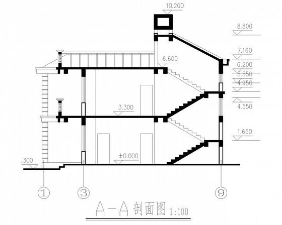 2层独栋住宅楼建筑施工CAD图纸 - 2