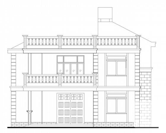 2层独栋住宅楼建筑施工CAD图纸 - 3