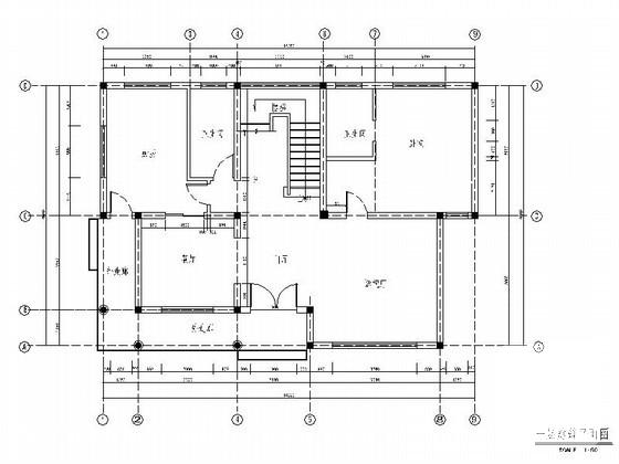 2层独栋别墅建筑方案设计CAD图纸（模型效果图纸）（初设图纸） - 3
