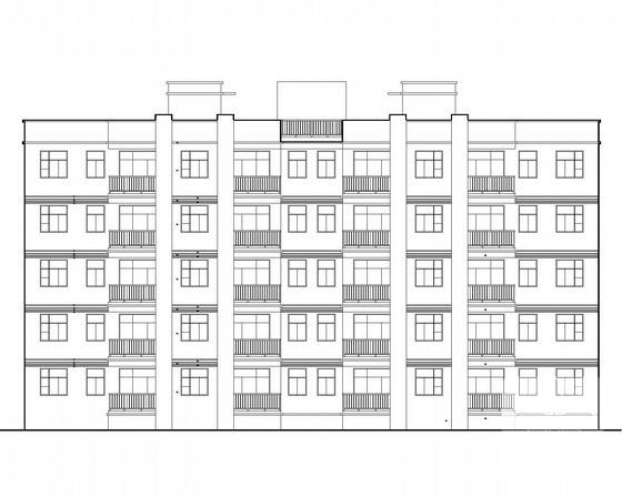 5层外廊式现代风格宿舍建筑施工CAD图纸 - 1