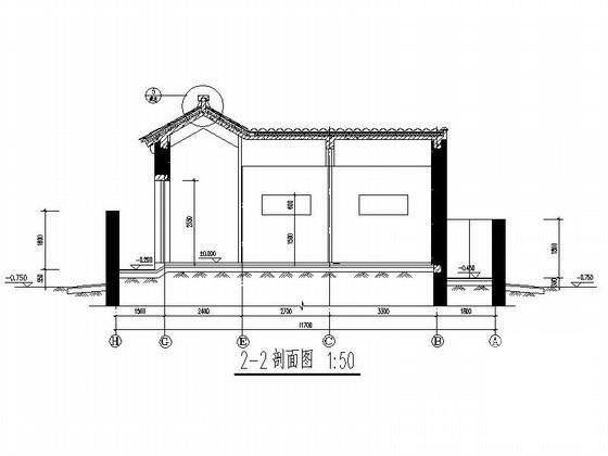 平谷2层小型中式别墅建筑扩初CAD图纸（78平方米、D型）新中式 - 1