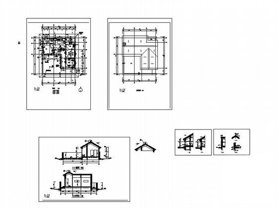 平谷2层小型中式别墅建筑扩初CAD图纸（78平方米、D型）新中式 - 4