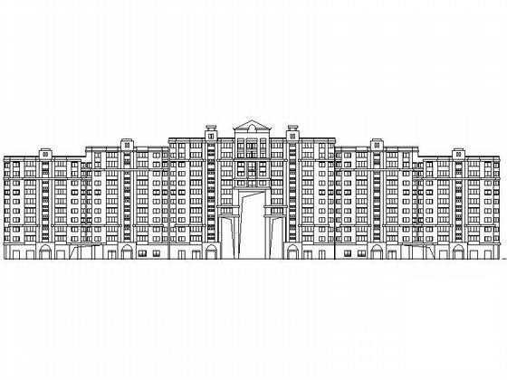 居住区12层弧形板住宅楼建筑方案设计CAD图纸（现代风格） - 1