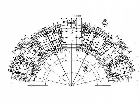 居住区12层弧形板住宅楼建筑方案设计CAD图纸（现代风格） - 3