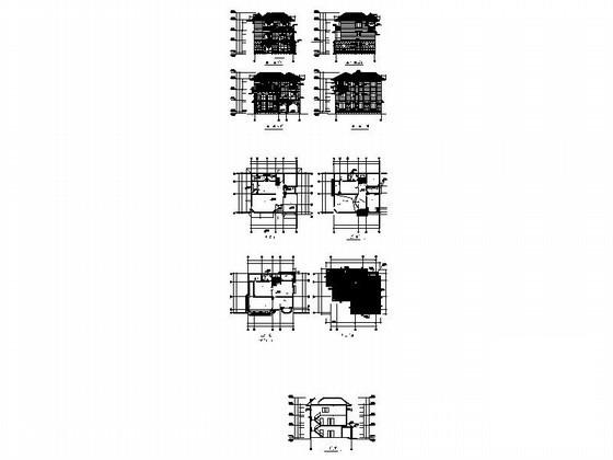 3层欧式别墅建筑方案设计CAD图纸（南入口）（初设图纸） - 3