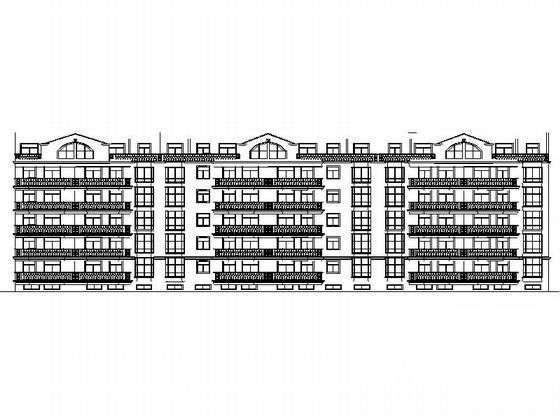 欧陆风格5层欧式连板板式住宅楼建筑扩初CAD施工图纸 - 1