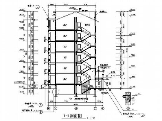 6层坡屋顶新中式住宅楼建筑施工CAD图纸 - 2