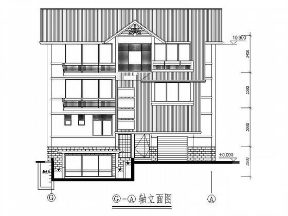 [3层度假别墅建筑设计CAD图纸（初设图纸） - 1