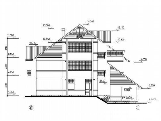 [3层度假别墅建筑设计CAD图纸（初设图纸） - 3