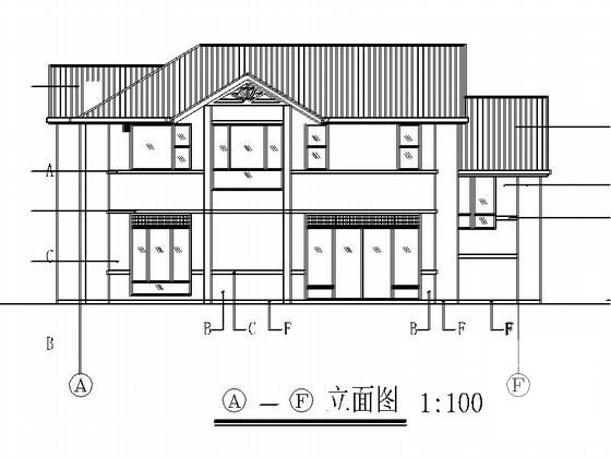 2层度假别墅建筑扩初CAD图纸（566平方米） - 1