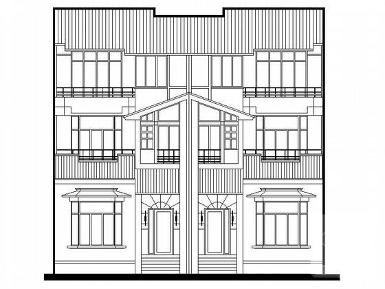 3层双拼别墅建筑CAD图纸（200平方米） - 1