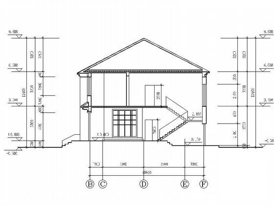 2层大坡顶别墅建筑CAD图纸 - 2