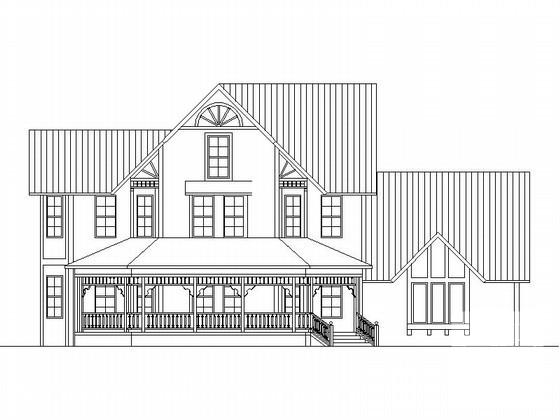 2层田园风格别墅建筑方案设计CAD图纸 - 3