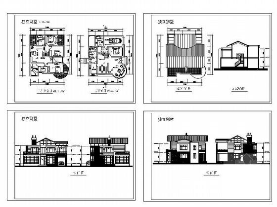 2层独栋别墅建筑方案设计CAD图纸（11.1x13.5米） - 4