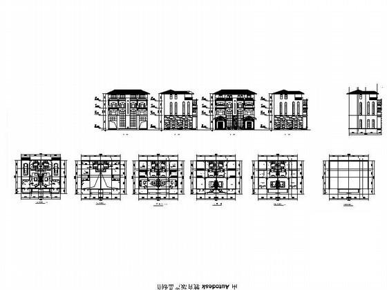 4层双拼别墅建筑CAD图纸 - 3