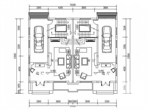 4层双拼别墅建筑CAD图纸 - 4