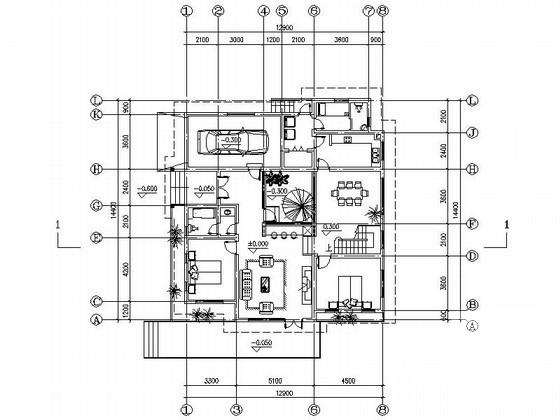 2层南入口别墅建筑方案设计CAD图纸（效果图纸） - 3