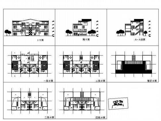 中式风格4层双拼别墅建筑方案设计图纸（效果图纸） - 4