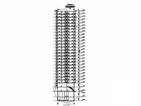 26层连塔住宅楼建筑施工CAD图纸（欧陆风格、塔式（一梯4户以下）） - 2