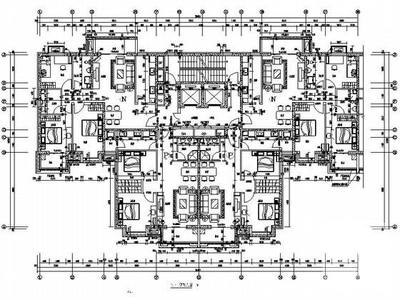 26层连塔住宅楼建筑施工CAD图纸（欧陆风格、塔式（一梯4户以下）） - 3
