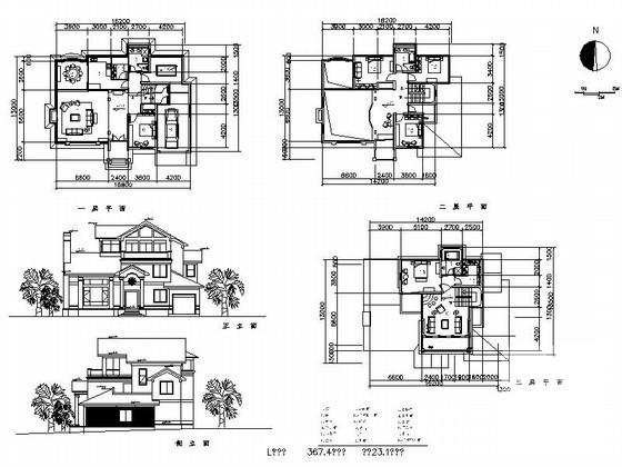 3层欧式别墅建筑方案设计CAD图纸 - 1