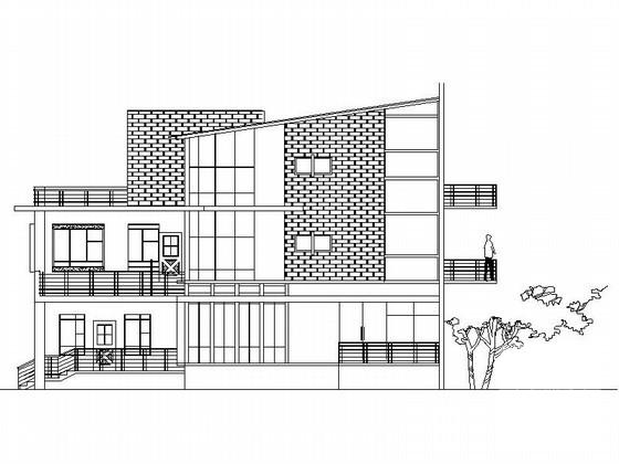 3层湖边别墅建筑CAD图纸（效果图纸） - 3
