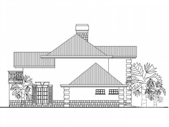 2层休闲别墅建筑方案设计CAD图纸（245平方米、南入口） - 4