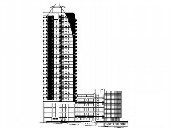 30层商住楼建筑施工CAD图纸（带入户花园） - 1
