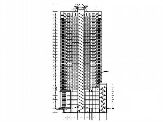 30层商住楼建筑施工CAD图纸（带入户花园） - 2