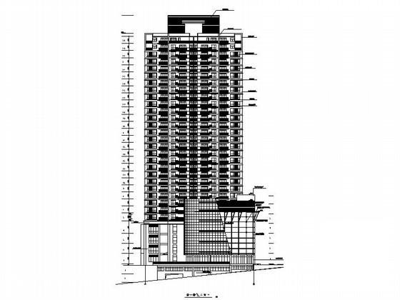 30层商住楼建筑施工CAD图纸（带入户花园） - 3