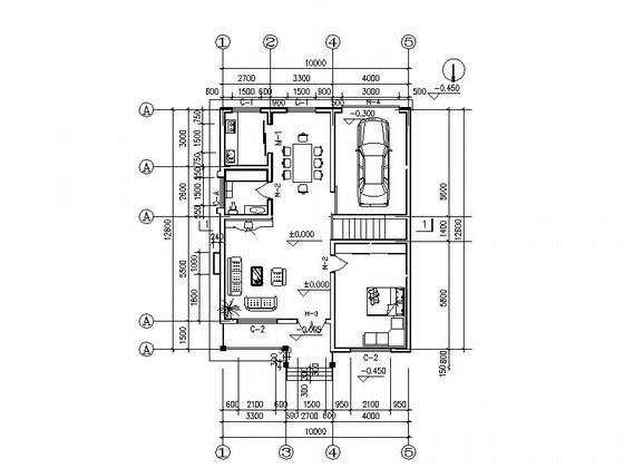 9.4米2层四联排欧式别墅建筑施工CAD图纸 - 2