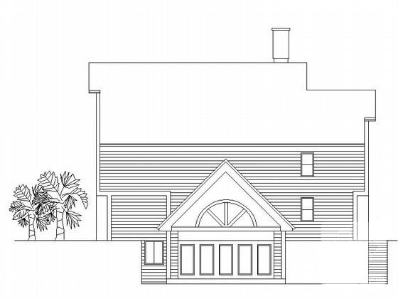 2层哥特式别墅建筑方案设计CAD图纸（365平方米） - 3