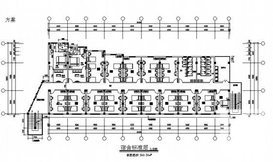 保时捷4S店18849平米2层宿舍楼改造设计CAD图纸（原创带效果图纸） - 4