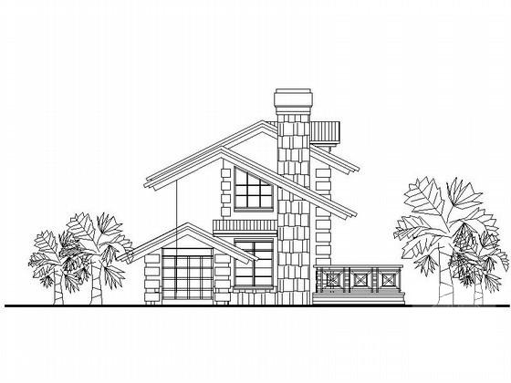 2层休闲别墅建筑方案设计CAD图纸（241平方米、北入口） - 2