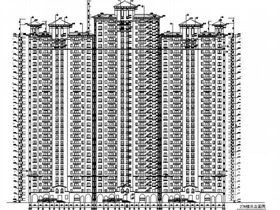 30层西班牙式住宅楼建筑施工CAD图纸 - 1
