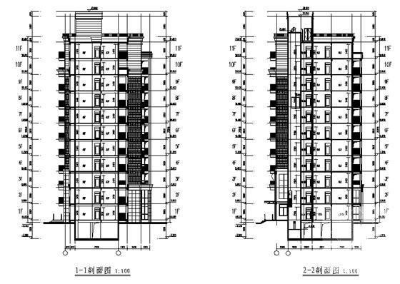 11层住宅楼设计建筑施工CAD图纸（节能设计） - 2