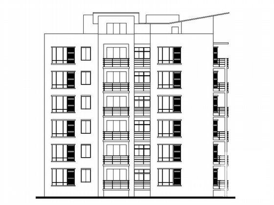 中铁7层拐角住宅楼建筑方案设计CAD图纸(78/123/134平方米) - 3