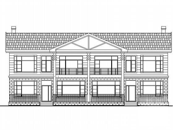 精美简单2层中式双拼别墅建筑扩初CAD图纸 - 2