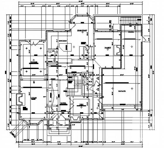 2层欧式别墅建筑方案设计CAD图纸 - 1