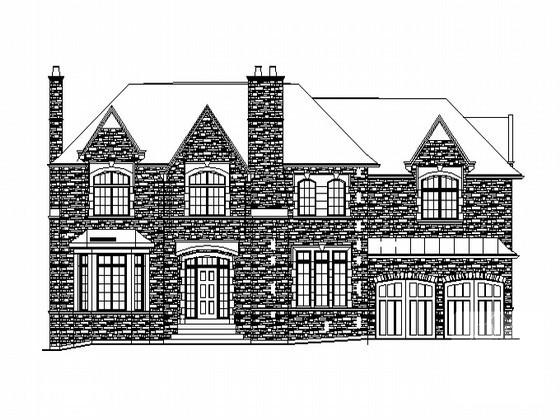 2层欧式别墅建筑方案设计CAD图纸 - 4