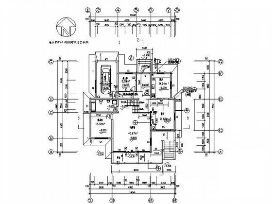 2层独栋别墅中式风格建筑施工CAD平面图 - 1